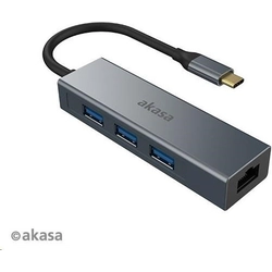 AKASA USB Type-C Adapter 4-In-1 Hub with Ethernet