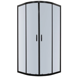 Cabina de ducha semicircular Kerra Tiara, negro, 90 cm