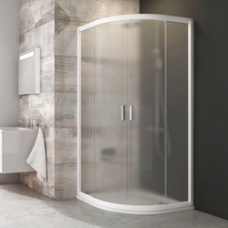 Cabina de ducha semicircular Ravak Blix, BLCP4-80, blanco+vidrio Uva