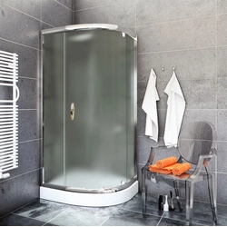 Cabină de duș semicirculară cu un singur canat Sea-Horse BK501RC+ Stylio 80x80x190 - sticlă mată