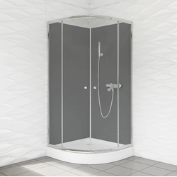 Cabine de douche semi-circulaire à quatre parois Duso 80x80x185 cm