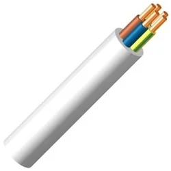 Cable de instalación YDY 5x10.0 ŻO hilo redondo blanco 450/750V KL.1