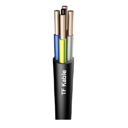 Cable de tierra negro YKY 3x 4.0mm2 Alambre de cobre øO RE 0.6/1kV -1m