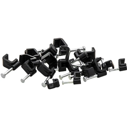 Cable holder 4/4mm black flat 100 Pcs