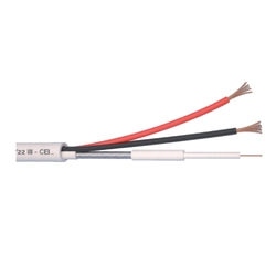 Cable microcoaxial + fuente de alimentación 2x0.5, Cobre 100%, 100m