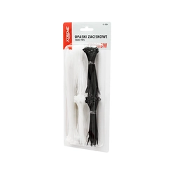 Cable ties black/white set