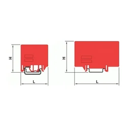 CABUR - Bloco de partição, vermelho, DFU/4/R; 50 unid./pacote