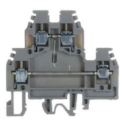 CABUR - Conector cu șurub 4 mm², 2-piętrowe cu diodă, gri, DAS.4/D/GR; 1 buc.