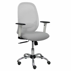 Cadeira de escritório P&C 354CRRP com braços branco cinza cinza claro