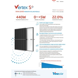 CADRE BBLACK de type N Trina Solar Vertex S+ TSM NEG9R.28 440 Wp