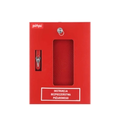Caixa de armário para instruções de segurança contra incêndio