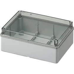 Caja aplicada transparente 190x140x70mm IP56 para unión de distribución ABS resistencia a los rayos UV sin ojales bordes lisos