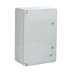 Caja de distribución IP65 en ABS gris, puerta mate, placa metálica, 400x500x175 mm PP3003