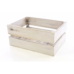 Caja de madera VINTAGE DIVERO, blanca - 51 x 36 x 23 cm