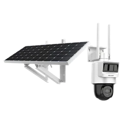 Câmara IP PT, 4MP, 4G, 2.8mm, IR 30m, Áudio, PIR+Radar, Painel solar, Acumulador - Hikvision DS-2DE2C400IWG-K-4G-C09S20-2.8mm