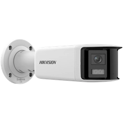 Câmera de vigilância IP, 4MP, Visão panorâmica 180°, lente 2.8mm, IR 40m, Áudio, Alarme, PoE, IP67 - DarkFighter, HIKVISION DS-2CD2T46G2P-ISU-SL-2.8mm