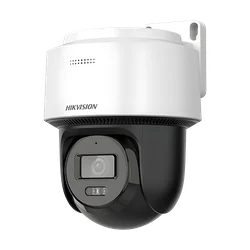 Câmera de vigilância IP PT, lente 4MP, 2.8mm, IR 30m, WL 30m, Áudio, PoE, luz híbrida inteligente, rastreamento automático - Hikvision DS-2DE2C400MWG-E(2.8mm)