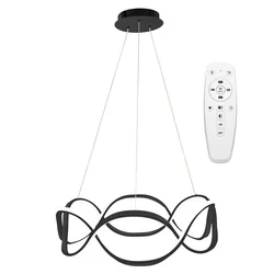 Candeeiro de teto LED moderno + REMOTE APP799-CP Twist Preto