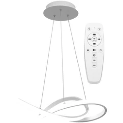 Candeeiro de teto suspenso de anel moderno LED + controle remoto APP392-CP branco