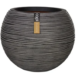 Capi Flowerpot Nature Rib, golyó, 40 x 32 cm, antracit, KOFZ270