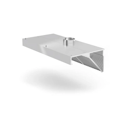 Cappa a parete obliqua senza illuminazione, dimensioni: 1200x700x450 mm