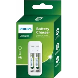 Cargador Philips Cargador de batería + 2xAA 700mAh, Cable USB