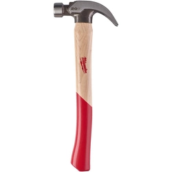Carpenter&#39;s hammer with hickory wood handle, curved claw -20 ounce /570 g Milwaukee 4932478660