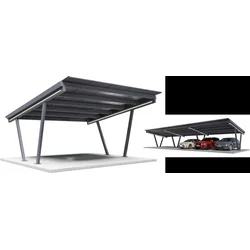 Carport Abri deux postes BCPU2-PRO Module PV < 1980mm