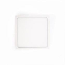 Carré LED en saillie avec cadre en aluminium blanc 140x140mm 12W 1080lm 4000K IP44, 2 ans de garantie