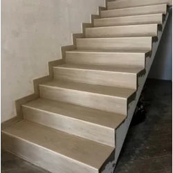 Carrelage imitation bois pour escalier 100x30 BEIGE, structure bois antidérapante