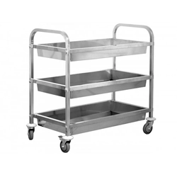 Carrello del cameriere 3-półkowy (imbullonata) - inox profonda INVEST HORECA WT-A00905 WT-A00905