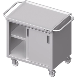 Carrello in acciaio inox con mobile di servizio D.Scorrevole 100x60 Stalgast 982046100