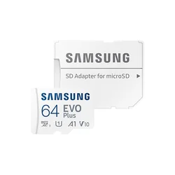 Carte mémoire MicroSD Samsung MB-MC64KA/EU, 64GB, Adaptateur SD, classe 10