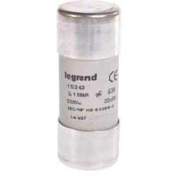 Cartucho fusible cilíndrico Legrand 63A gL 500V HPC 22 x 58mm (015363)