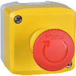 Cassette Schneider Electric con botón de seguridad de giro 1Z 1R amarillo IP65 (XALK178E)