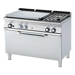 Cast iron gas cooker with oven