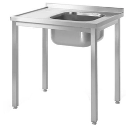 Catering-Tisch aus Stahl mit Spüle ohne Ablage 100x60 (P) Hendi 811573