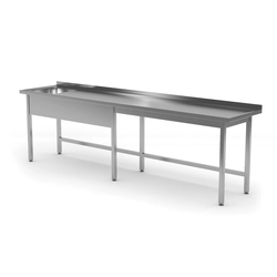 Cateringbord i rostfritt stål med diskho 250x70x85 Polgast 211257-6