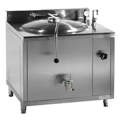 Cazan de gătit cu abur cu încălzire indirectă | optiunea agitator | 150 l | consum de abur ~60 kg/h | 900x900x900 mm | RQLR-151N