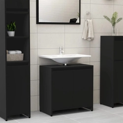 Lumarko Bathroom cabinet, black, 60x33x58 cm, chipboard