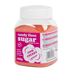 Colorful sugar for cotton candy pink cherry flavor 400g