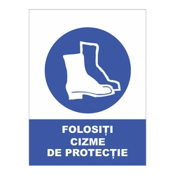 Pleasant PVC indicator - Use protective boots, 20x26 cm