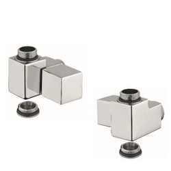 SAPHO CUBE COMBI connection set manual corner, right, brushed stainless steel CP562
