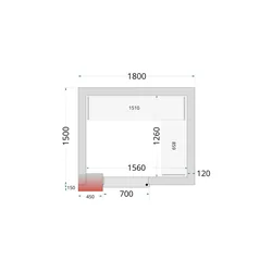 Cella di congelamento, cella di congelamento completa 1800 x 1500 x 2200 mm CRNF1815