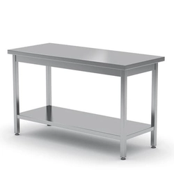 Central steel worktop table with shelf 140x60cm - Hendi 811535