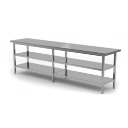 Central table with two shelves 2200 x 700 x 850 mm POLGAST 112227/2-6 112227/2-6