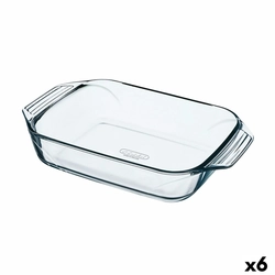 Cepeškrāsns trauks Pyrex neatvairāms caurspīdīgs stikls taisnstūrveida 31,5 x 19,7 x 6,4 cm (6 gab.)