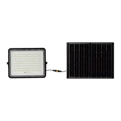 Černé solární světlomety – 15W – IP65 – 1800 Lumeny – 6400K