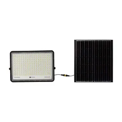 Černé solární světlomety – 20W – IP65 – 2600 Lumeny – 6400K