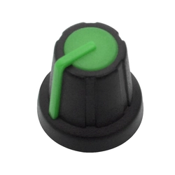 Černý knoflík potenciometru N-2 zelený indikátor. 1 Čl